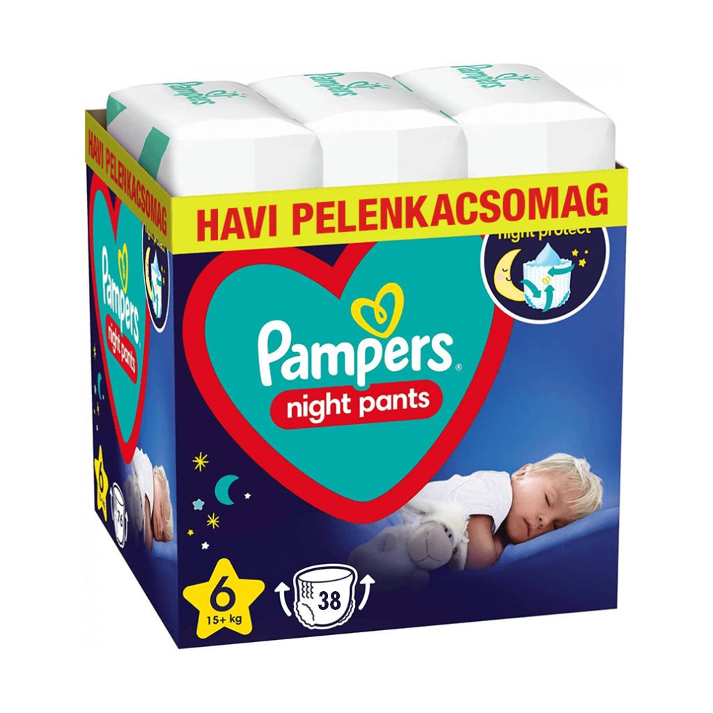 Pampers Night Pants bugyipelenka 6, 15+ kg HAVI PELENKACSOMAG 38 db