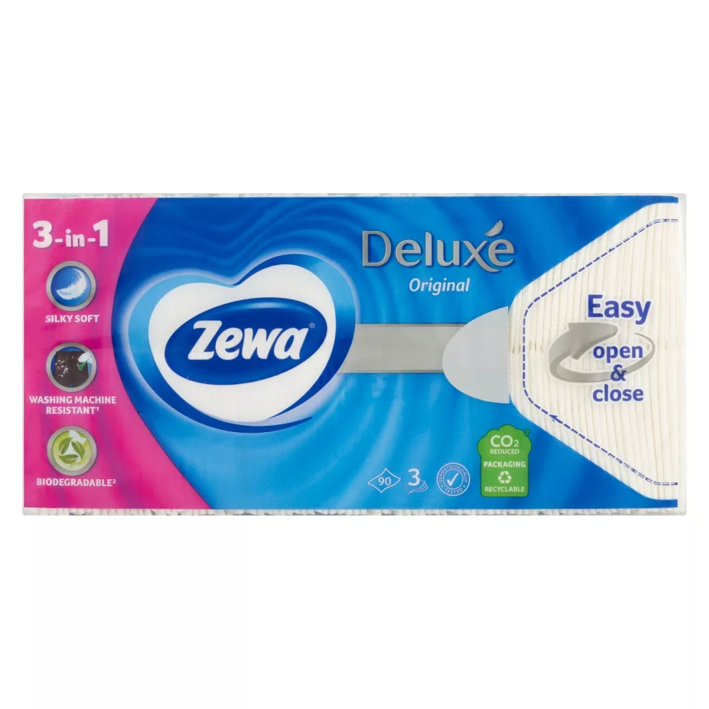 Zewa Deluxe Classic 3 rétegű papírzsebkendő (3x90 db)