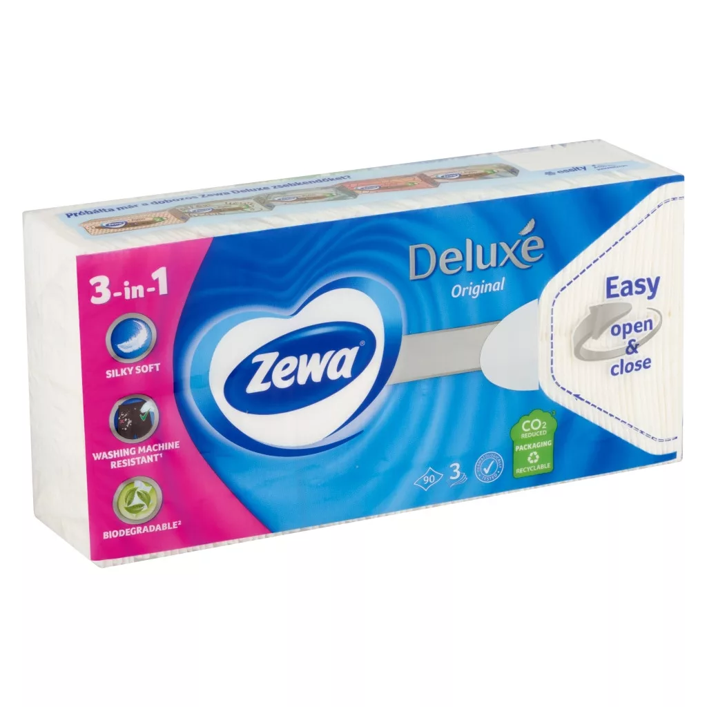 Zewa Deluxe Classic 3 rétegű papírzsebkendő (3x90 db)