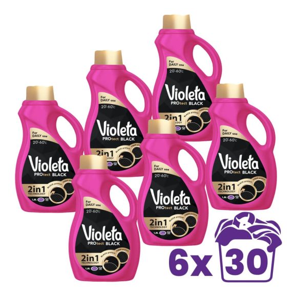 Violeta PROtect black mosógél fekete ruhákhoz, 6x1800 ml (180 mosás)