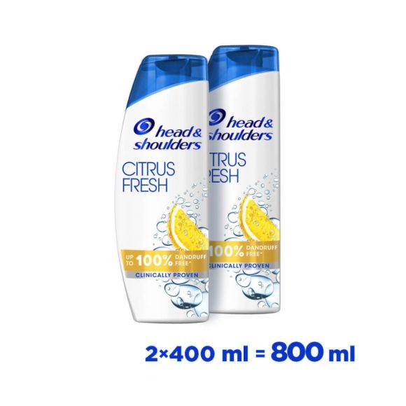 Head & Shoulders Citrus Fresh korpásodás elleni sampon (2x400 ml)
