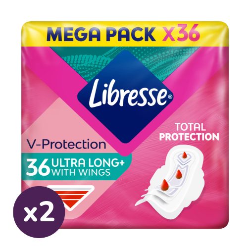 Libresse Ultra Long Wings egészségügyi betét Mega Pack (2x36 db)