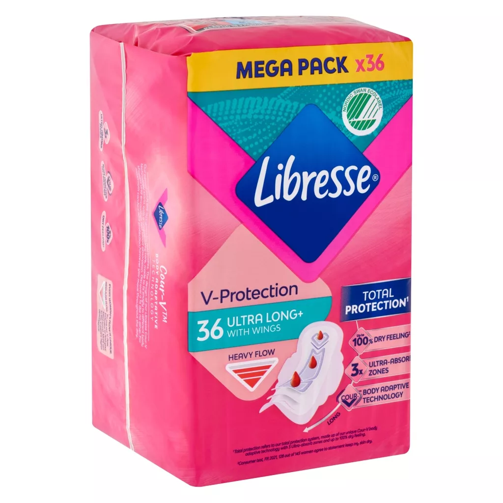 Libresse Ultra Long Wings egészségügyi betét Mega Pack (2x36 db)