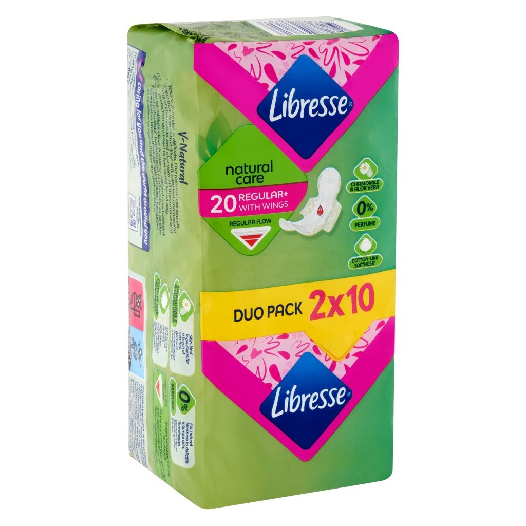 Libresse Regular+ Natural Care szárnyas egészségügyi betét (4x10 db)