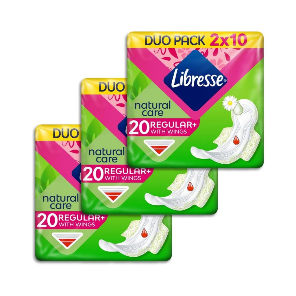 Libresse Regular+ Natural Care szárnyas egészségügyi betét (6x10 db)