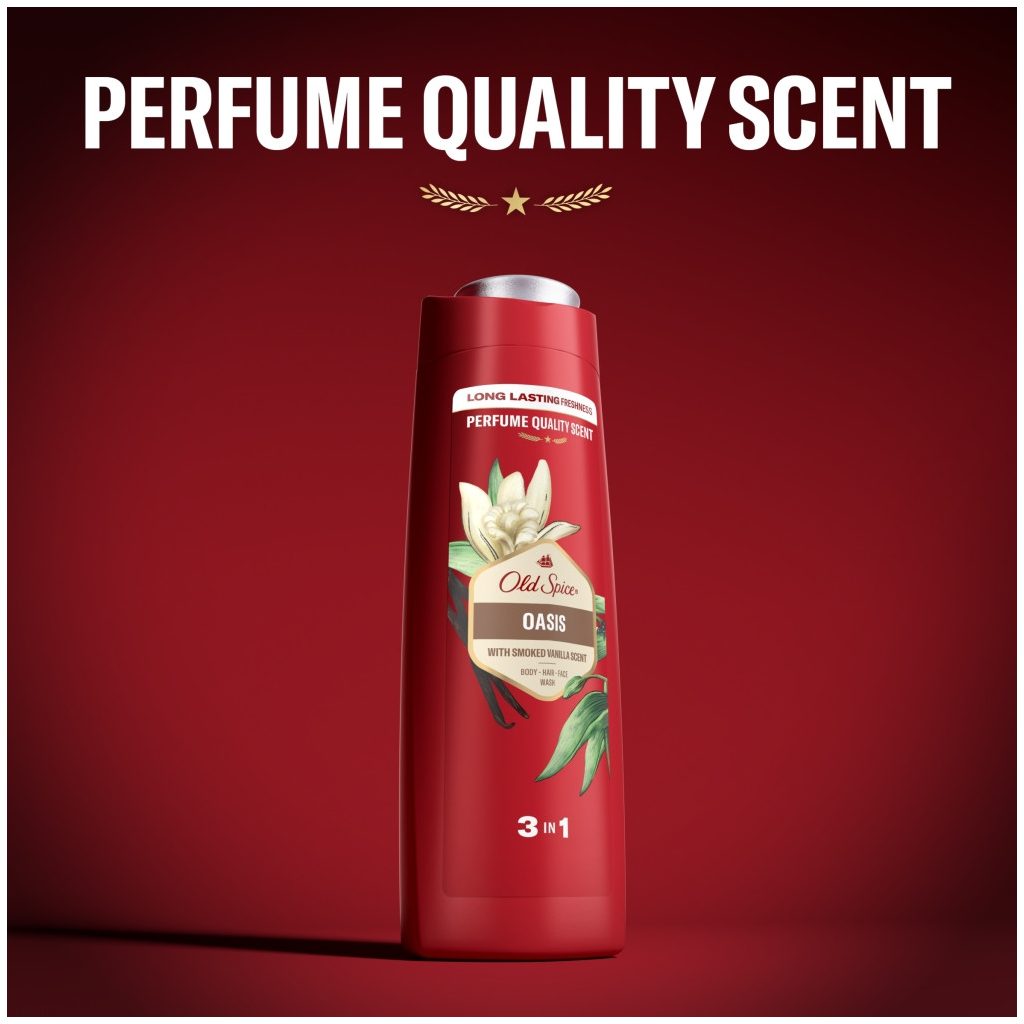 Old Spice Oasis 3 az 1-ben tusfürdő és sampon férfiaknak (2x400 ml)