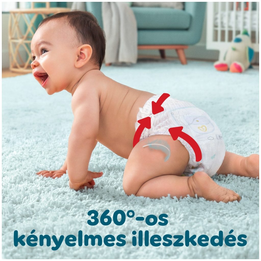INGYENES SZÁLLÍTÁS - Pampers Premium Care Pants bugyipelenka 7, 15+ kg HAVI PELENKACSOMAG 160 db + ajándék Harmonie törlőkendő