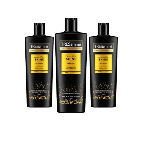 TRESemmé Lamellar Shine sampon (3x400 ml) + ajándék fésű + ajándék hajcsat