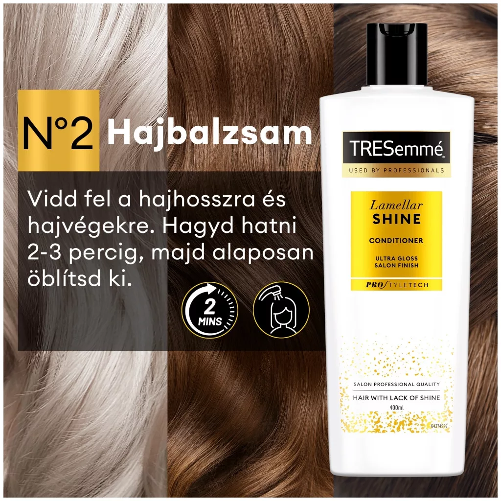 TRESemmé Lamellar Shine hajbalzsam (2x400 ml) + AJÁNDÉK hajturbán
