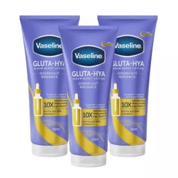 Vaseline Overnight Radiance szérumos testápoló (3x200 ml)