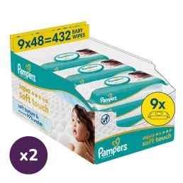 Pampers Aqua Soft Touch nedves törlőkendő 2x9x48 db