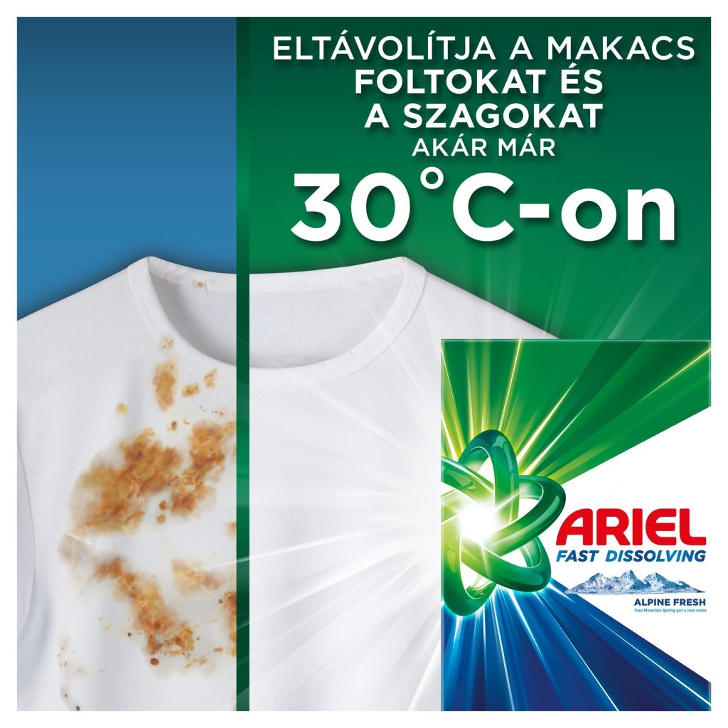 INGYENES  SZÁLLÍTÁS - Ariel mosópor, Mountain Spring 2x4,4 kg (160 mosás)