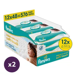 Pampers Aqua Soft Touch nedves törlőkendő 2x12x48 db