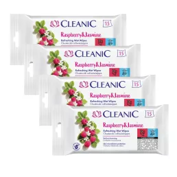   Cleanic frissítő törlőkendő málna és jázmin (4x15 db)
