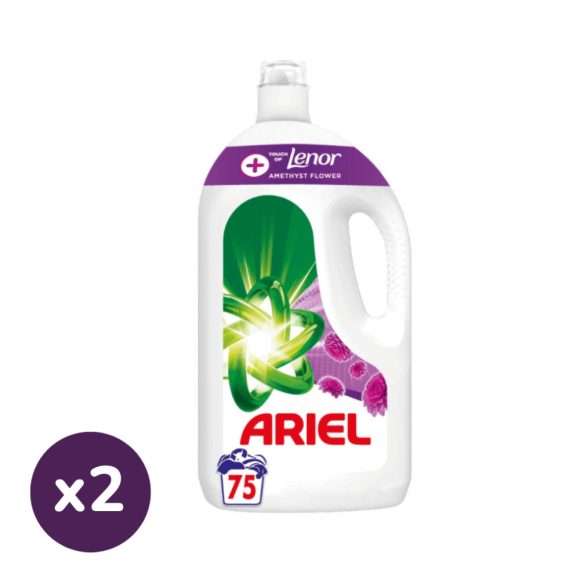 INGYENES SZÁLLÍTÁS - Ariel Turbo Clean Touch of Lenor Amethyst Flower folyékony mosószer 2x3,75 liter (150 mosás)