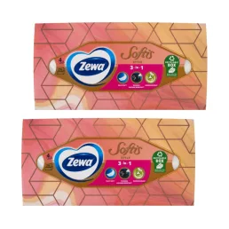   Zewa Softis Style 4 rétegű illatmentes dobozos papírzsebkendő (2x80 db)