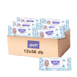   Bella Happy Aqua Care vízalapú nedves törlőkendő 12x56 db