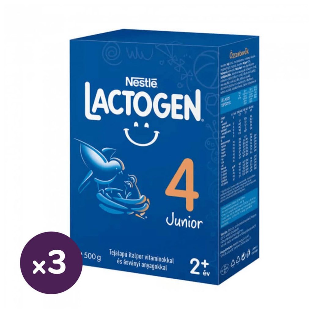 Nestlé Lactogen 4 Junior tejalapú italpor vitaminokkal és ásványi anyagokkal 24 hó+ (3x500 g)