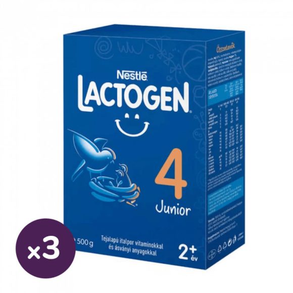 Nestlé Lactogen 4 Junior tejalapú italpor vitaminokkal és ásványi anyagokkal 24 hó+ (3x500 g)