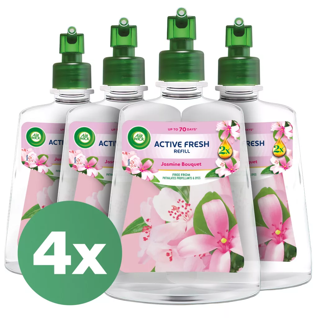 INGYENES SZÁLLÍTÁS - Air Wick Active Fresh Automata Légfrissítő spray utántöltő, Jázmin csokor (4x228 ml)
