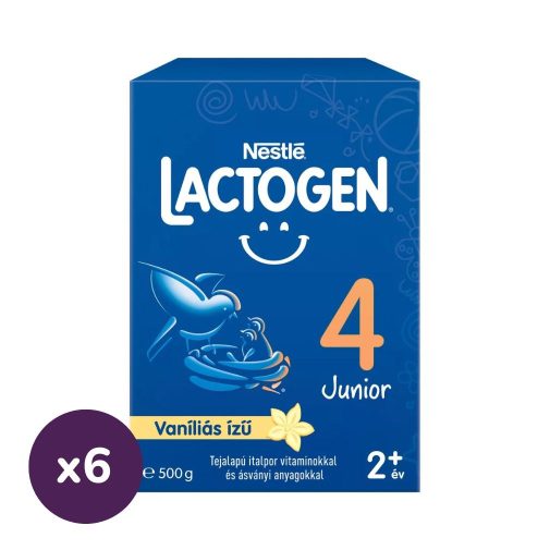 Nestlé Lactogen 4 Junior vaníliás tejalapú italpor vitaminokkal és ásványi anyagokkal 24 hó+ (6x500 g)