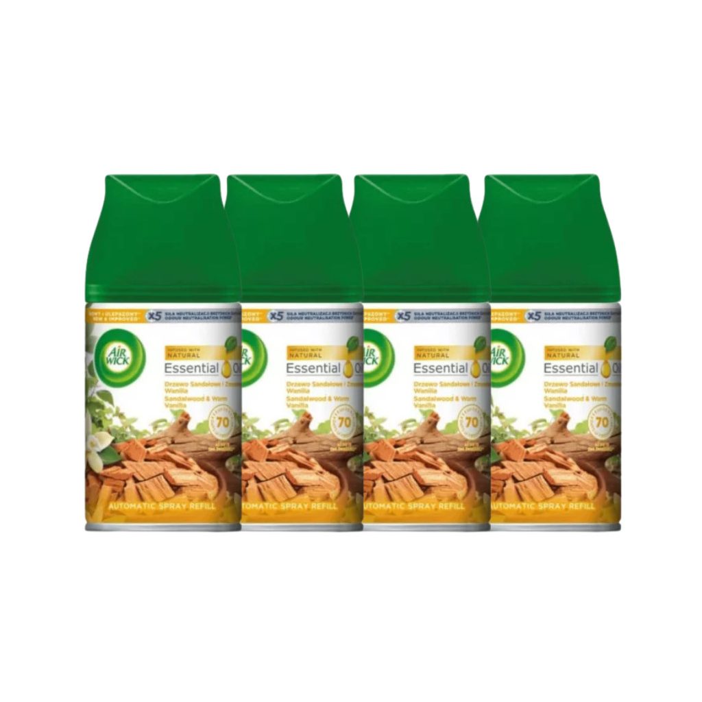 Air Wick Freshmatic Automata Légfrissítő spray utántöltő, Vanília és szantálfa (4x250 ml)