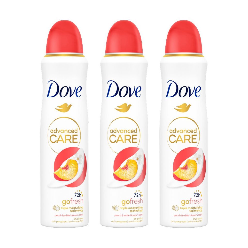 Dove Go Fresh Peach & White Blossom izzadásgátló aeroszol (3x150 ml)