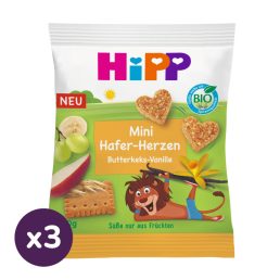 Hipp Mini zabszívek vaníliás vajas keksz 12 hó+ (3x40 g)