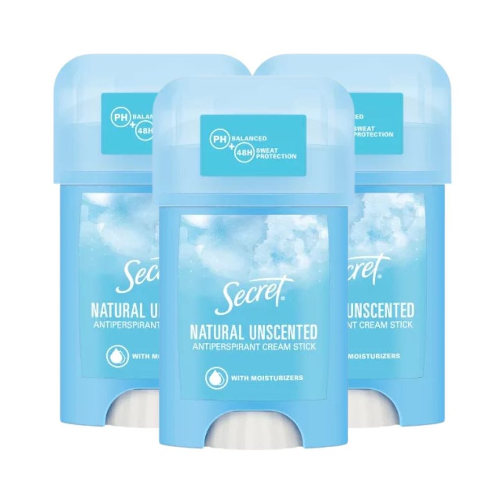 Secret Izzadásgátló Krémstift Natural Illatmentes Női 3x40 ml