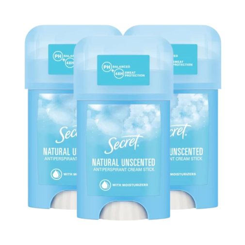Secret Izzadásgátló Krémstift Natural Illatmentes Női 3x40 ml