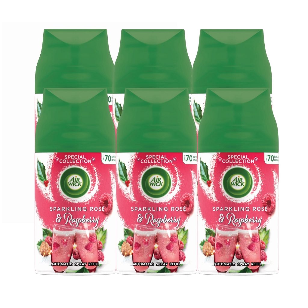 Air Wick Freshmatic Automata légfrissítő spray utántöltő, Rozé Pezsgő és Málna (6x250 ml)