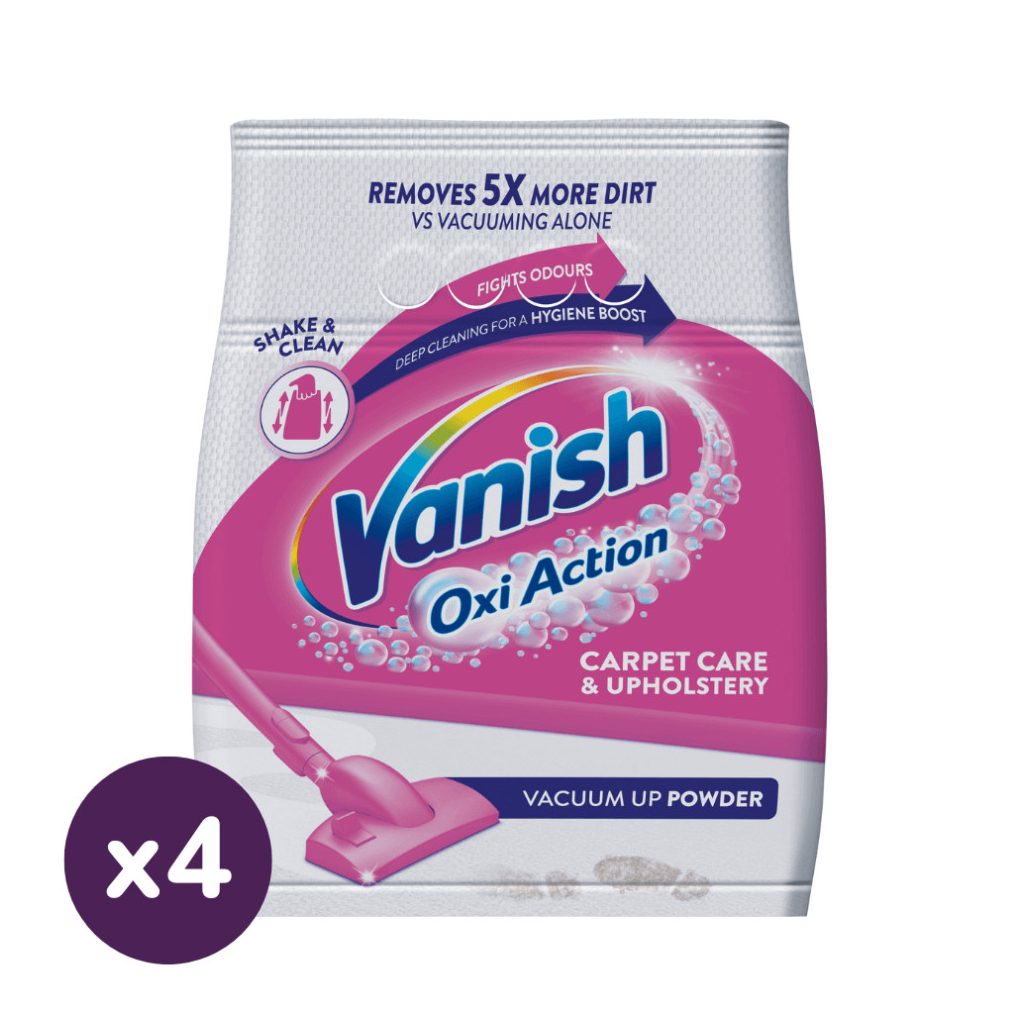 Vanish Oxi Action Carpet Care szőnyegtisztító por (4x650 g)