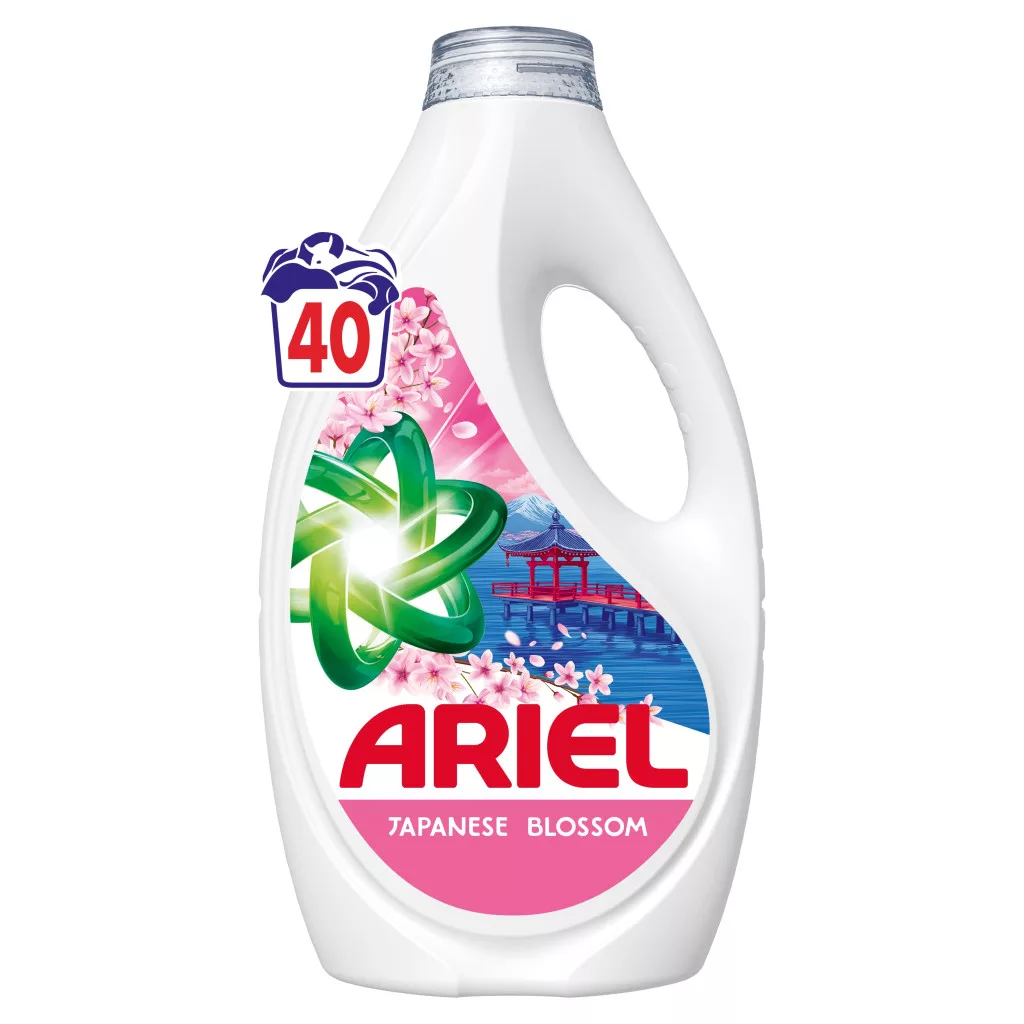 Ariel Folyékony Mosószer + Touch Of Lenor Japanese Blossom 4x1,8 liter (160 mosás)