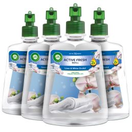   Air Wick Active Fresh Automata Légfrissítő spray utántöltő, Pamut és fehér orchidea (4x228 ml)