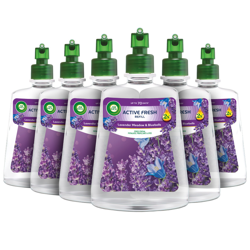 Air Wick Active Fresh Automata Légfrissítő spray utántöltő, Levendula mező és harangvirág (6x228 ml)