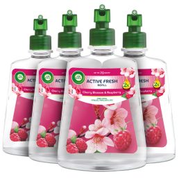   Air Wick Active Fresh Automata Légfrissítő spray utántöltő, Cseresznyevirág és málna (4x228 ml)