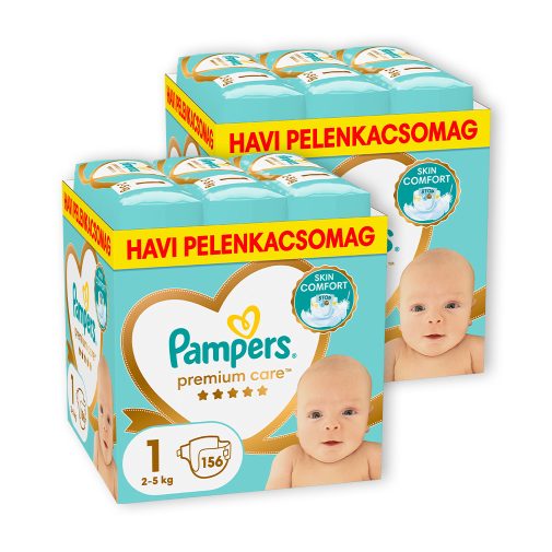 INGYENES SZÁLLÍTÁS - Pampers Premium Care pelenka 1, 2-5 kg, HAVI PELENKACSOMAG 1+1 312 db