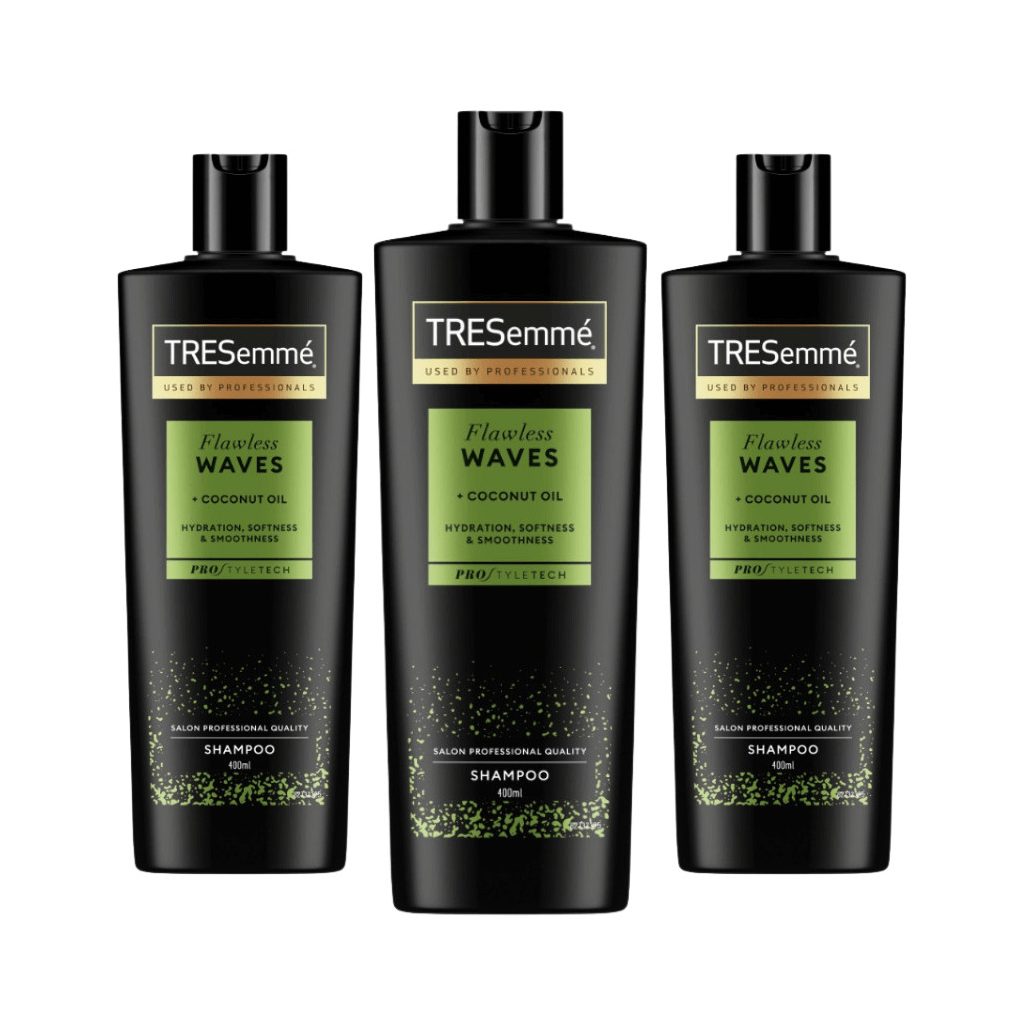TRESemmé sampon kókuszolajjal kókuszolajjal hullámos és göndör hajra (3x400 ml)