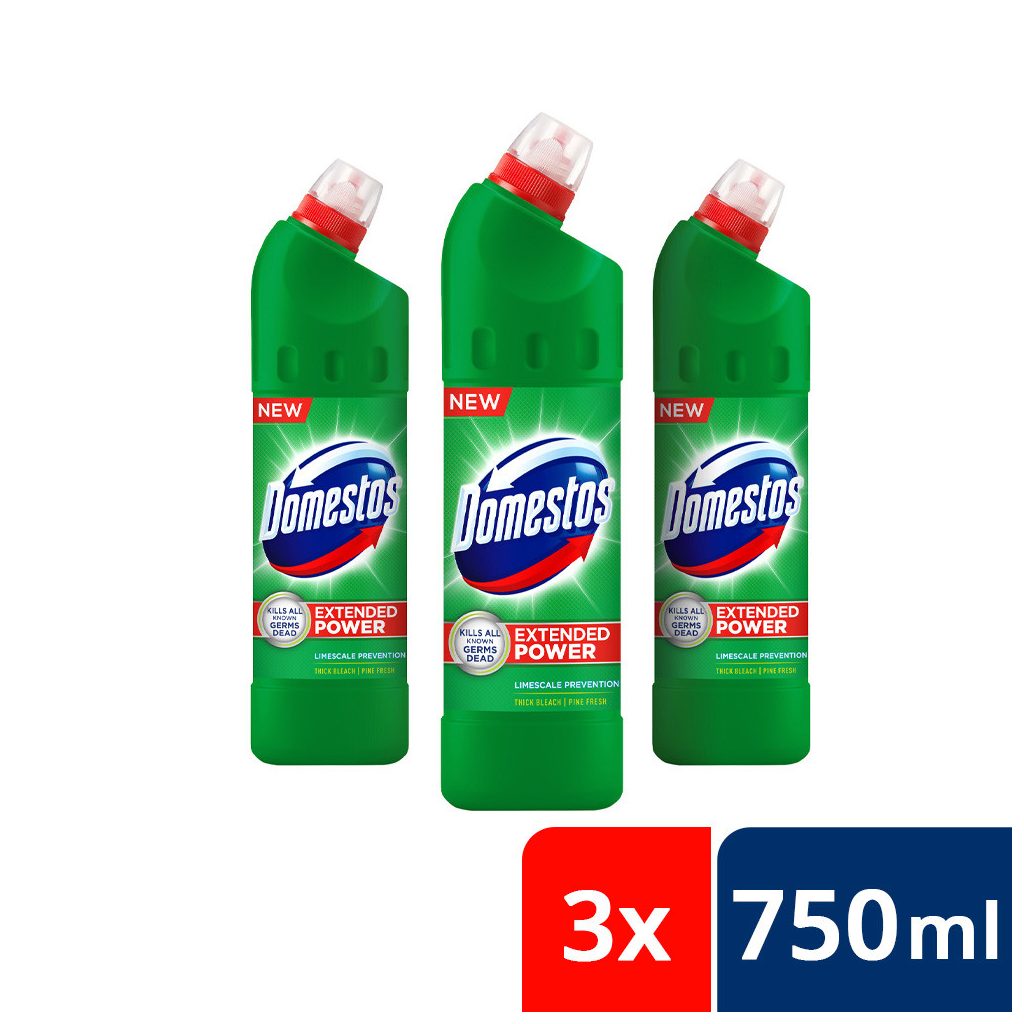 Domestos Extended Power fertőtlenítő hatású folyékony tisztítószer, pine (3x750 ml)