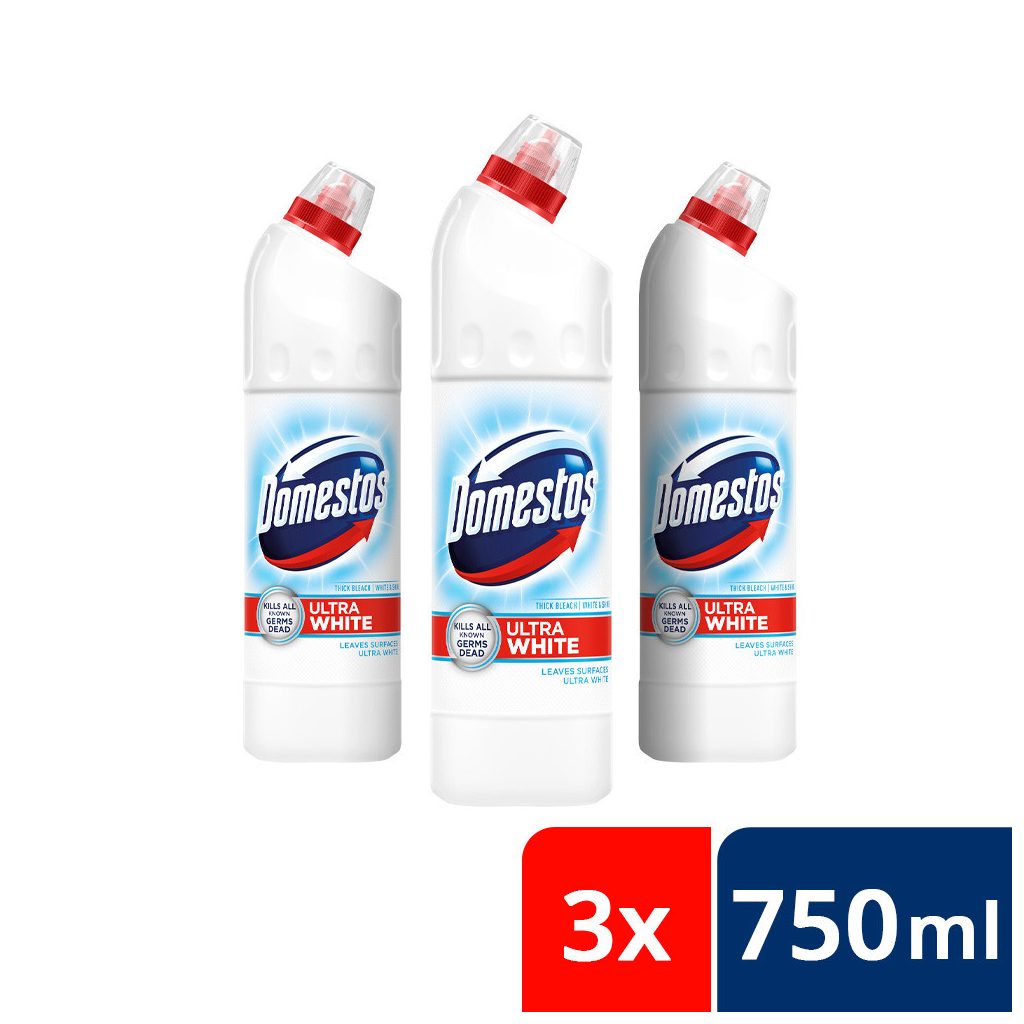Domestos Extended Power fertőtlenítő hatású folyékony tisztítószer, white & shine (3x750 ml)