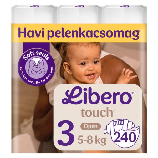 Libero Touch 3 pelenka, 5-8 kg,, HAVI PELENKACSOMAG 240 db + ajándék pelenka minta