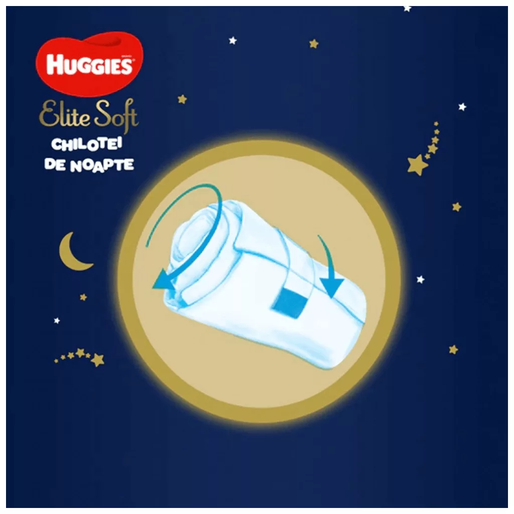 Huggies Elite Soft Overnight Pants éjszakai bugyipelenka 4, 9-14 kg, 76 db