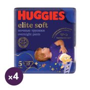   Huggies Elite Soft Overnight Pants éjszakai bugyipelenka 5, 12-17 kg, 68 db