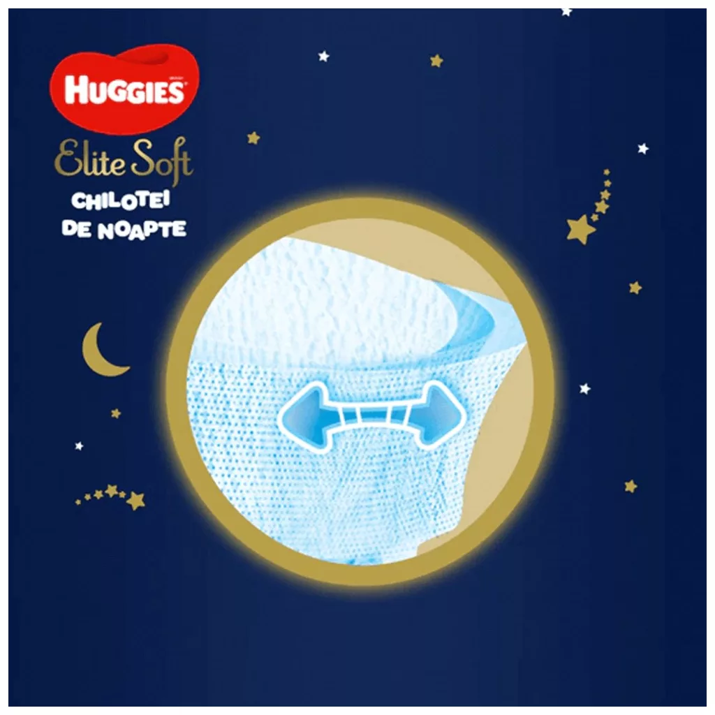 Huggies Elite Soft Overnight Pants éjszakai bugyipelenka 6, 15-25 kg, 64 db
