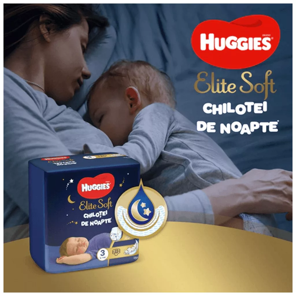 Huggies Elite Soft Overnight Pants éjszakai bugyipelenka 6, 15-25 kg, 64 db