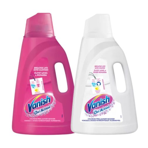 INGYENES SZÁLLÍTÁS - Vanish Oxi Action folyékony folteltávolító és fehérítő (3 liter) + Vanish Oxi Action folyékony folteltávolító, pink (3 liter)