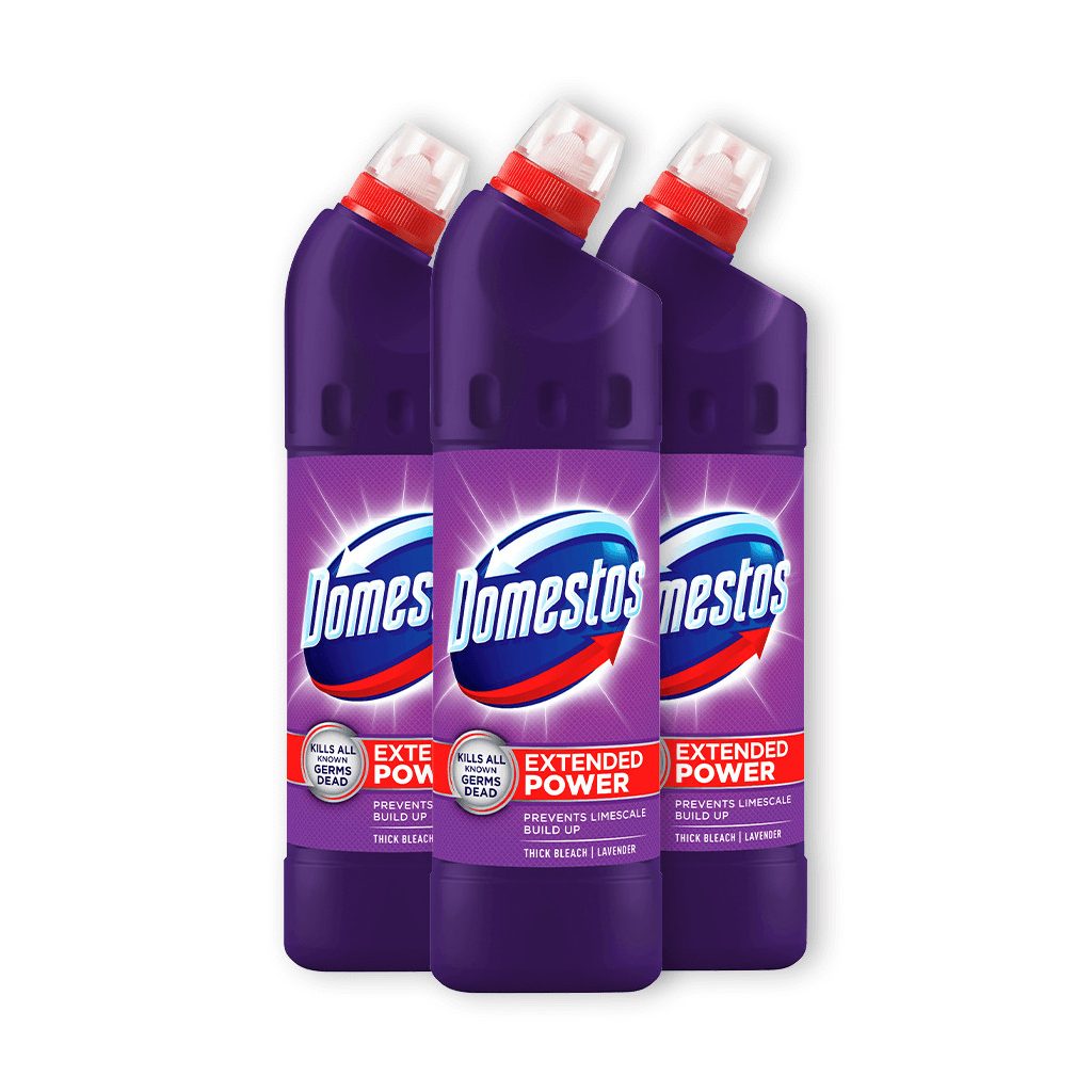 Domestos Extended Power fertőtlenítő hatású folyékony tisztítószer, lavender (3x750 ml)