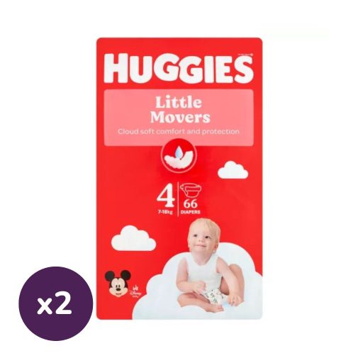 Huggies Little Movers nadrágpelenka 4, 7-18 kg, 132 db