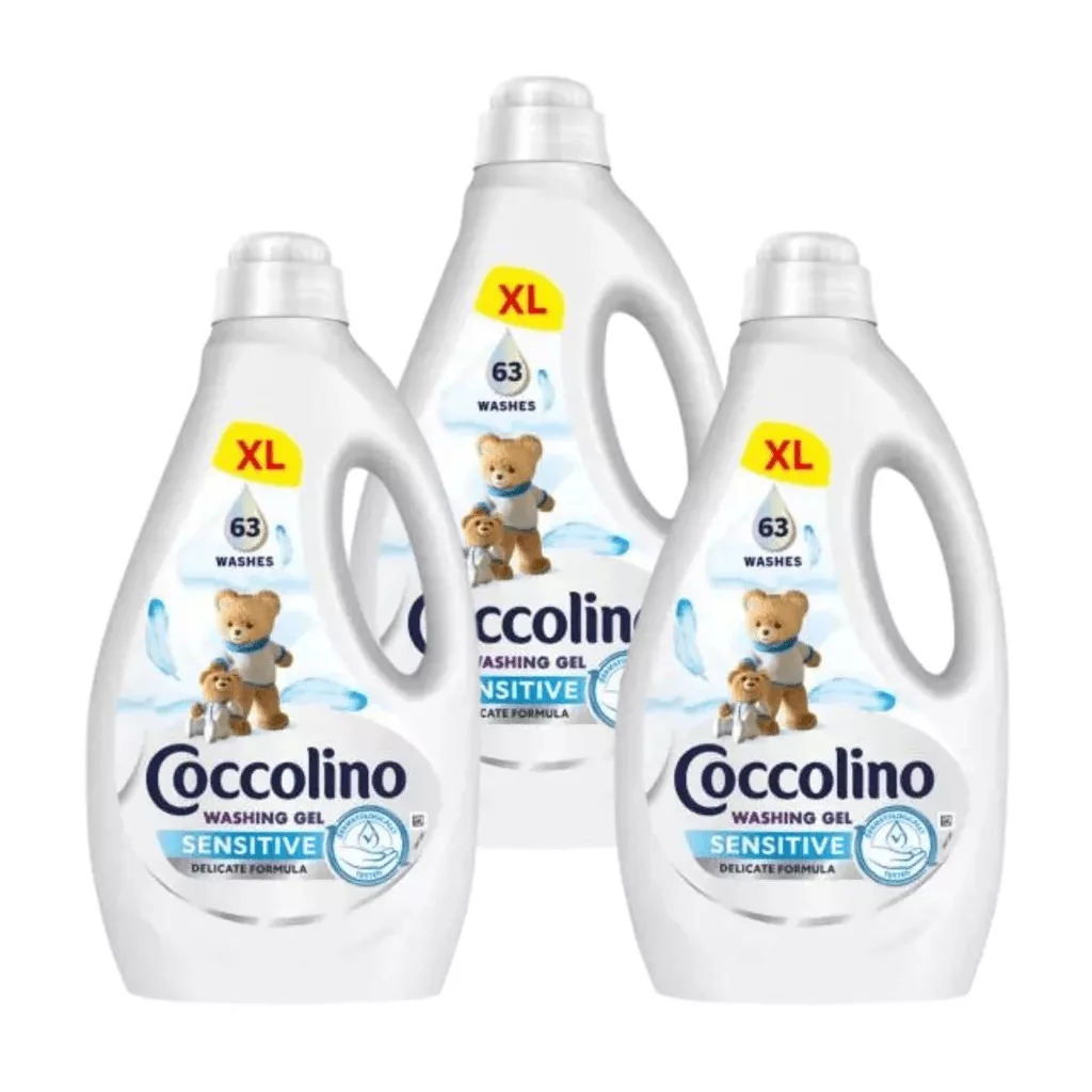 INGYENES SZÁLLÍTÁS - Coccolino Mosógél Sensitive 3x2,52 liter (189 mosás)