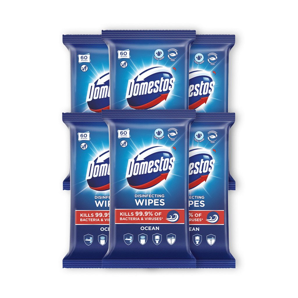 Domestos higiénikus törlőkendő óceán illattal (6x60 db)